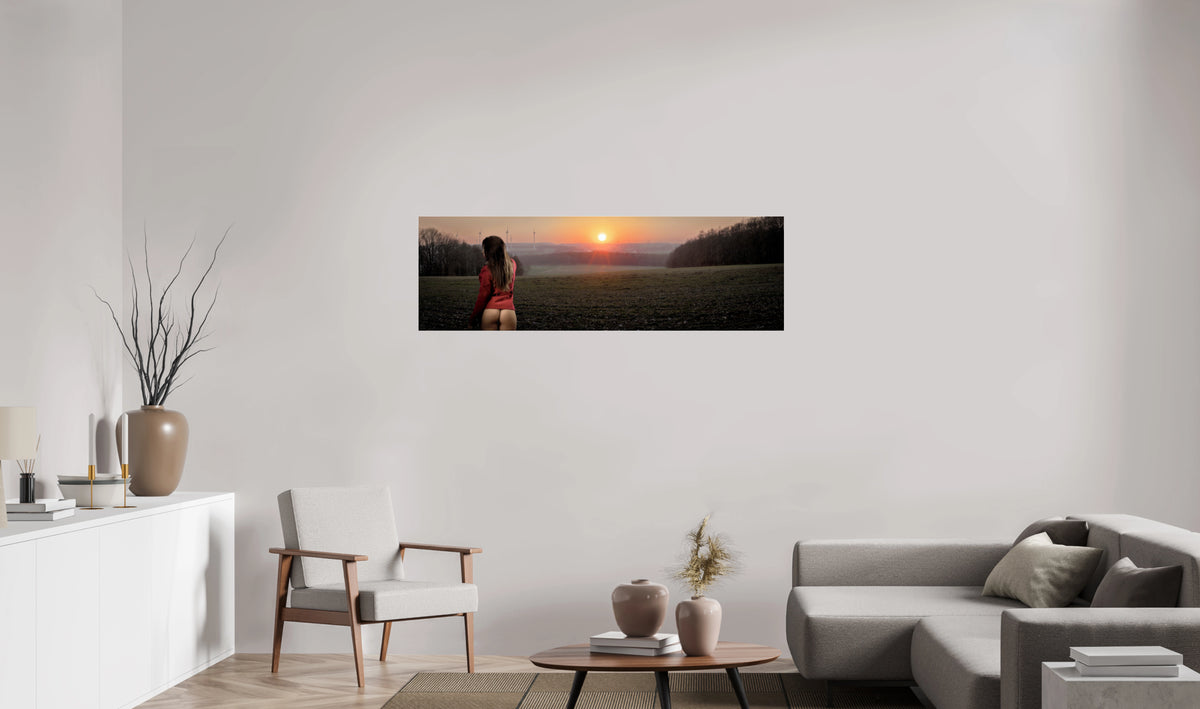 Sunset Solitude: Female and Nature Beauty Blend. Premium.