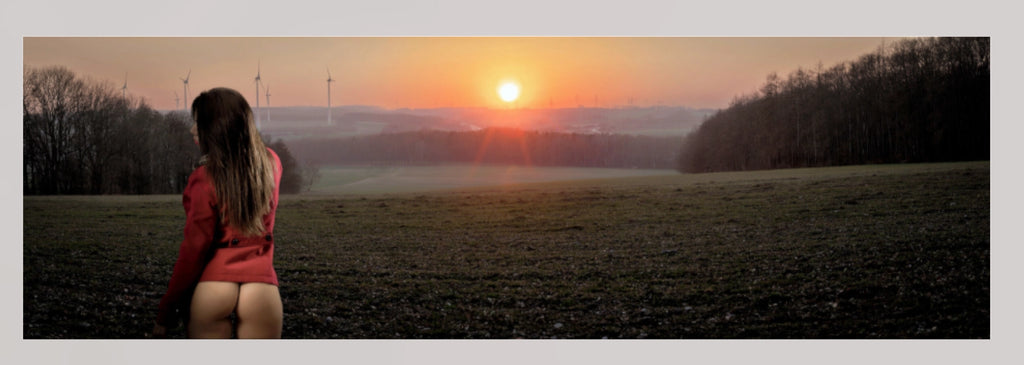 Sunset Solitude: Female and Nature Beauty Blend. Premium.